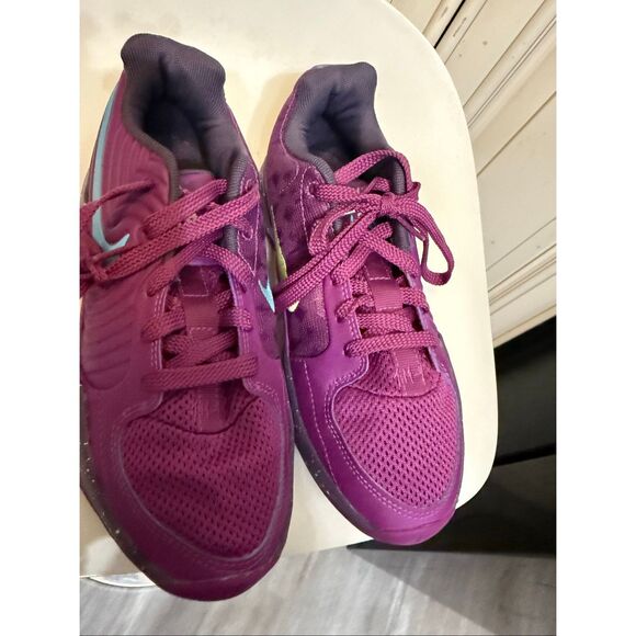 Nike Kids Ja 2 Stargazer Swoosh Logo Lace-up Sneakers Plum Purple Size 5Y - Picture 1 of 12